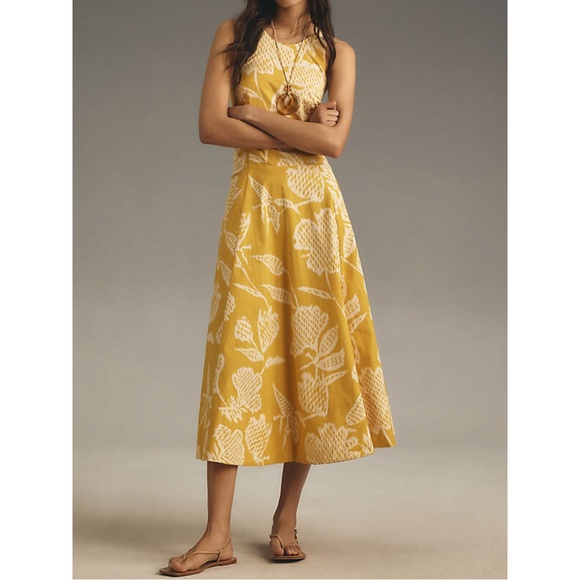 Anthropologie Dresses & Skirts - Anthropologie Yellow Floral Midi Dress